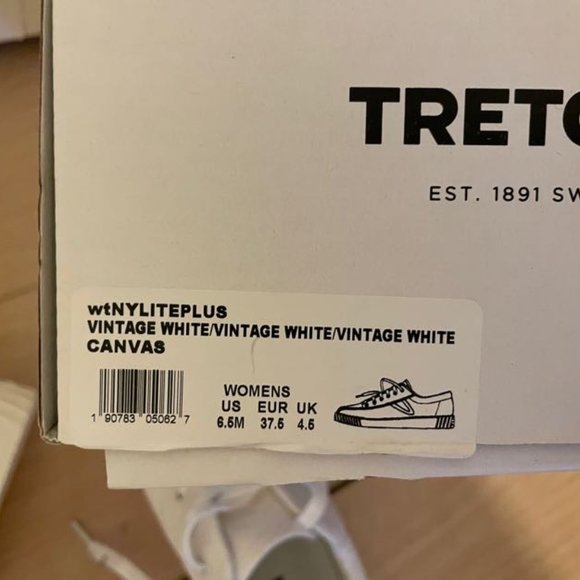 NWT New Tretorn Nylite White Canvas Sneakers Size 6.5 - Picture 10 of 11